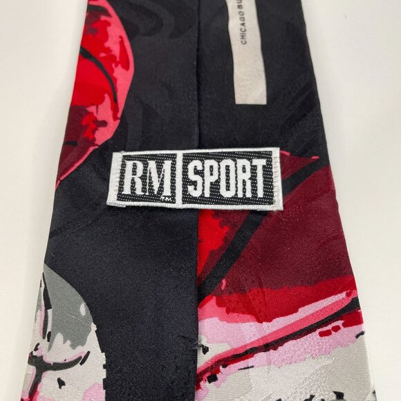 Ralph Marlin Chicago Bulls NBA Necktie Silk Red Black RM Sport Basketball Fan - Picture 5 of 9